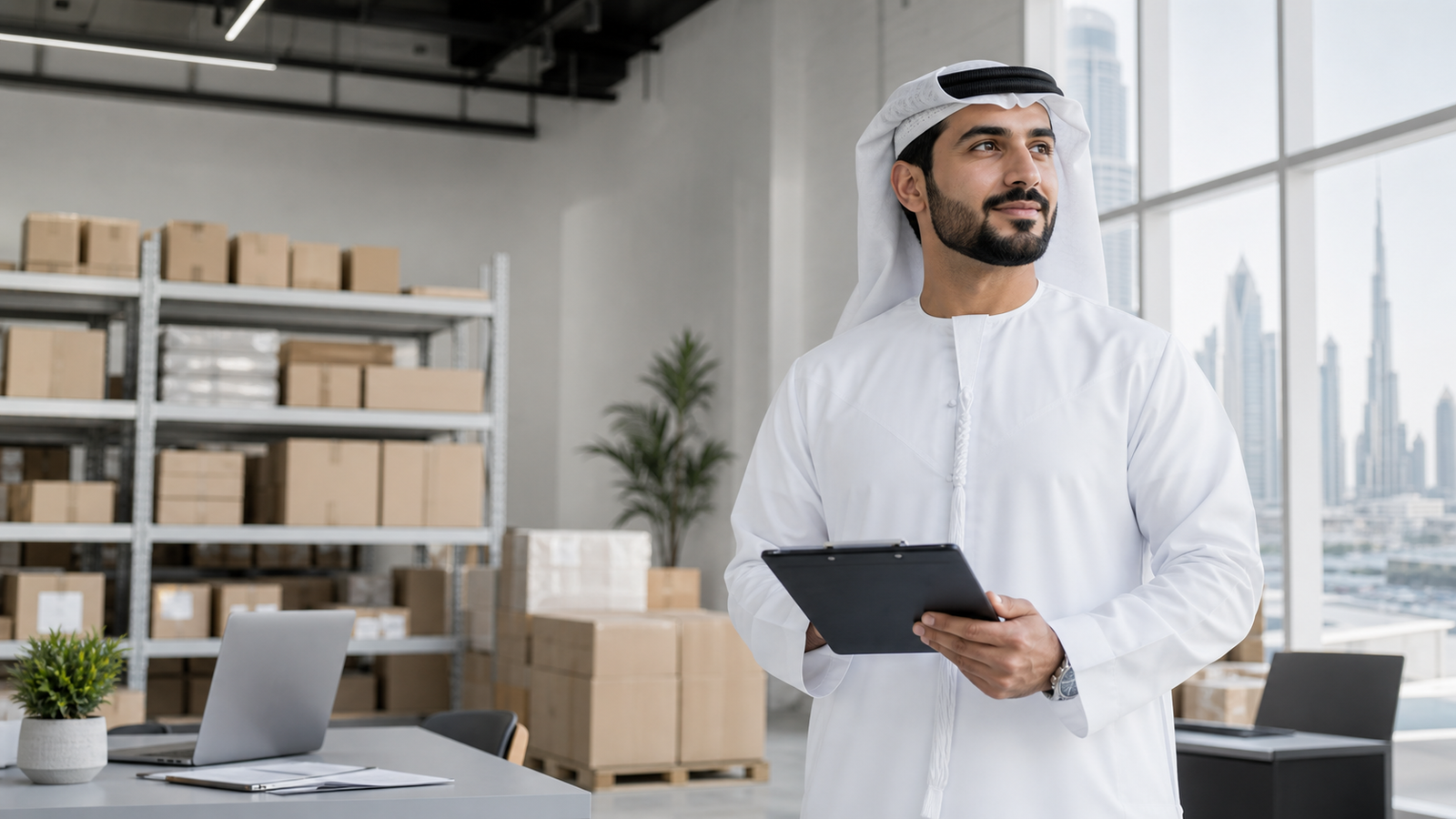 Warehouse manager coordinating wholesale inventory